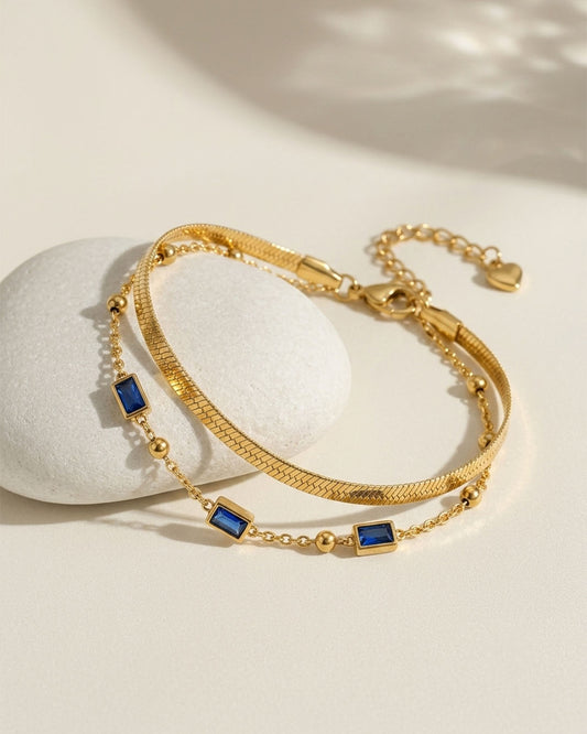 Sapphire Nail Bangle Set