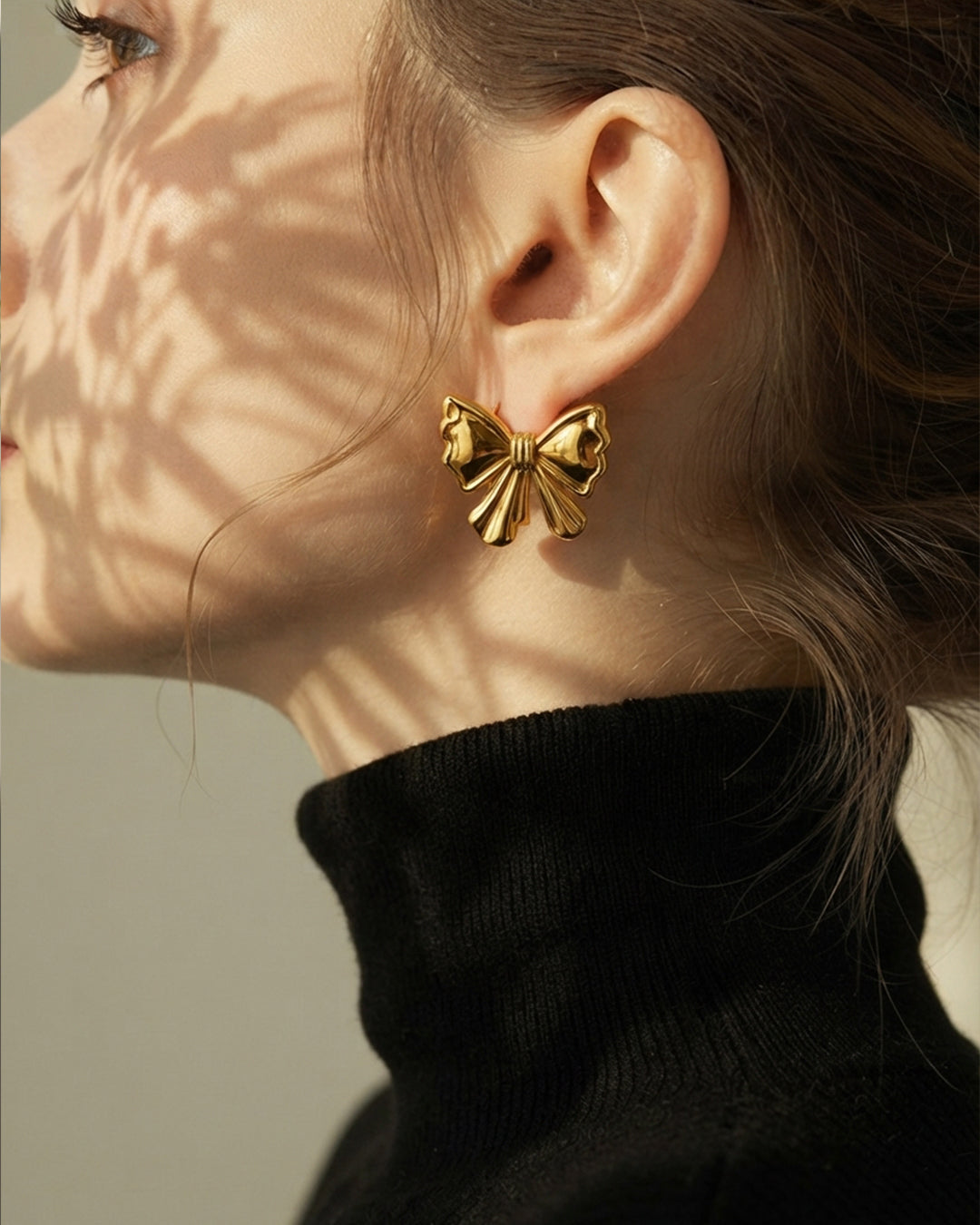 Golden Bow Studs