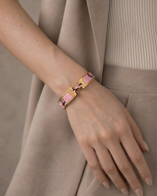 Hermès Clic H Enamel Bracelet (or Clic H Style Bangle)