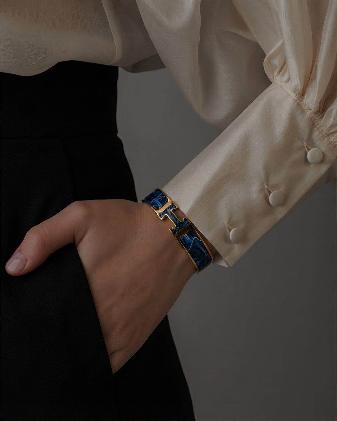 Azure Enamel H-Bangle