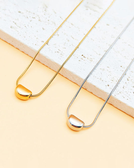 Golden Bean Chain Necklace