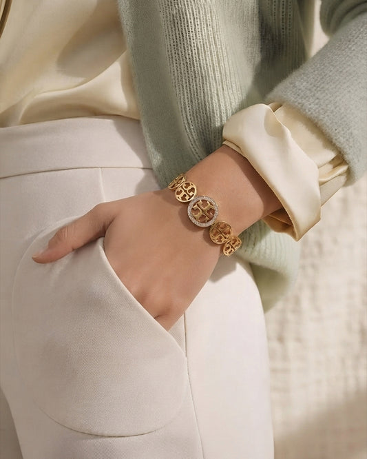 Crystal Medallion Bangle