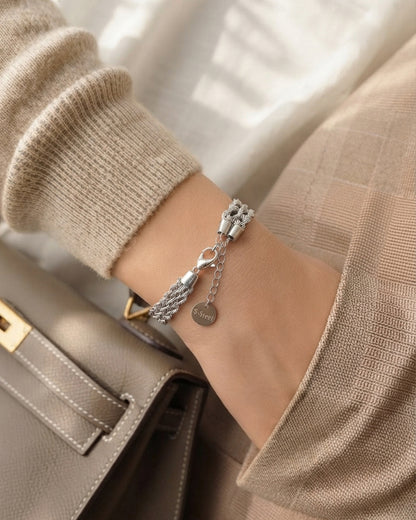 Braided Cable Silver Bracelet