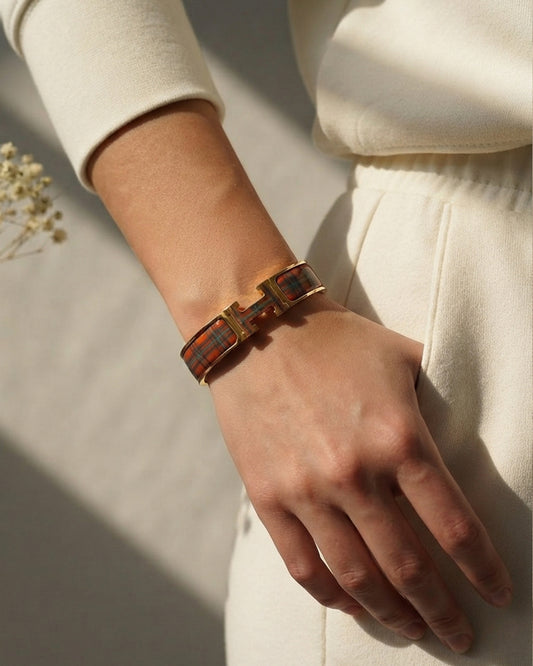 Plaid H-Bangle