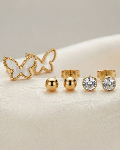 Sweet Charm 5-Pair Ear Tops Set
