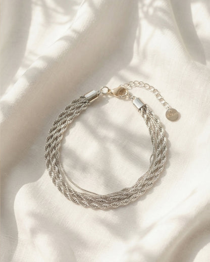Braided Cable Silver Bracelet