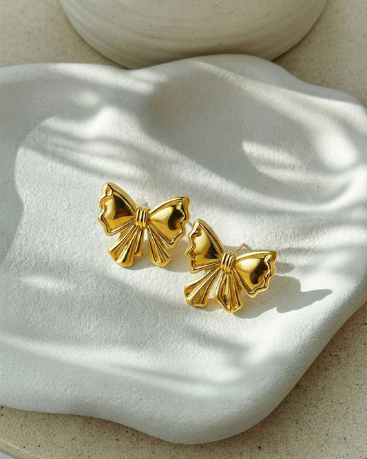 Golden Bow Studs