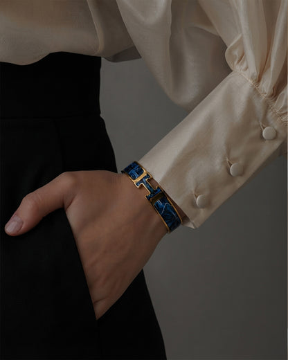 Azure Enamel H-Bangle
