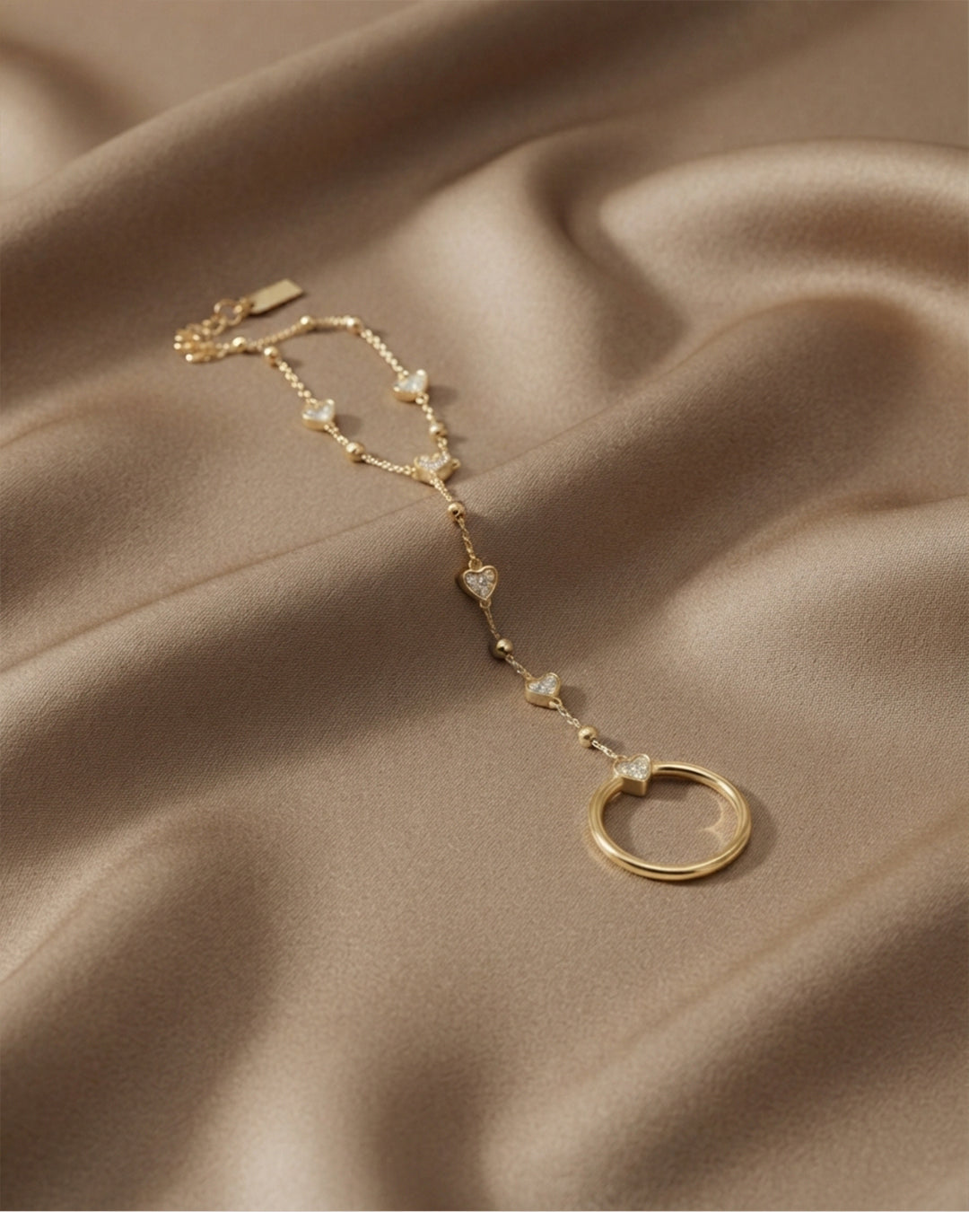Gold Heart Gemstone Hand Harness