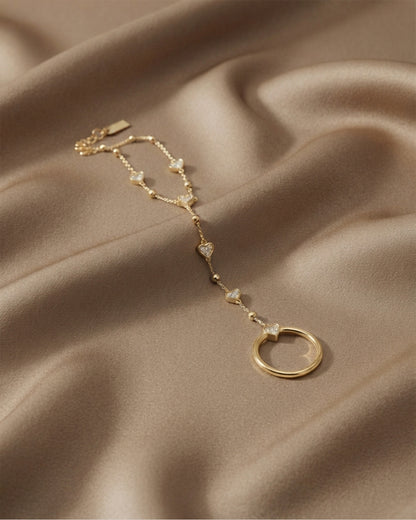 Gold Heart Gemstone Hand Harness
